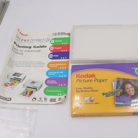 Canon Selphy Photo Printer with Instructions & Photo Paper - Picture 2 of 8